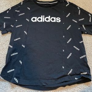 adidas black T-shirt.